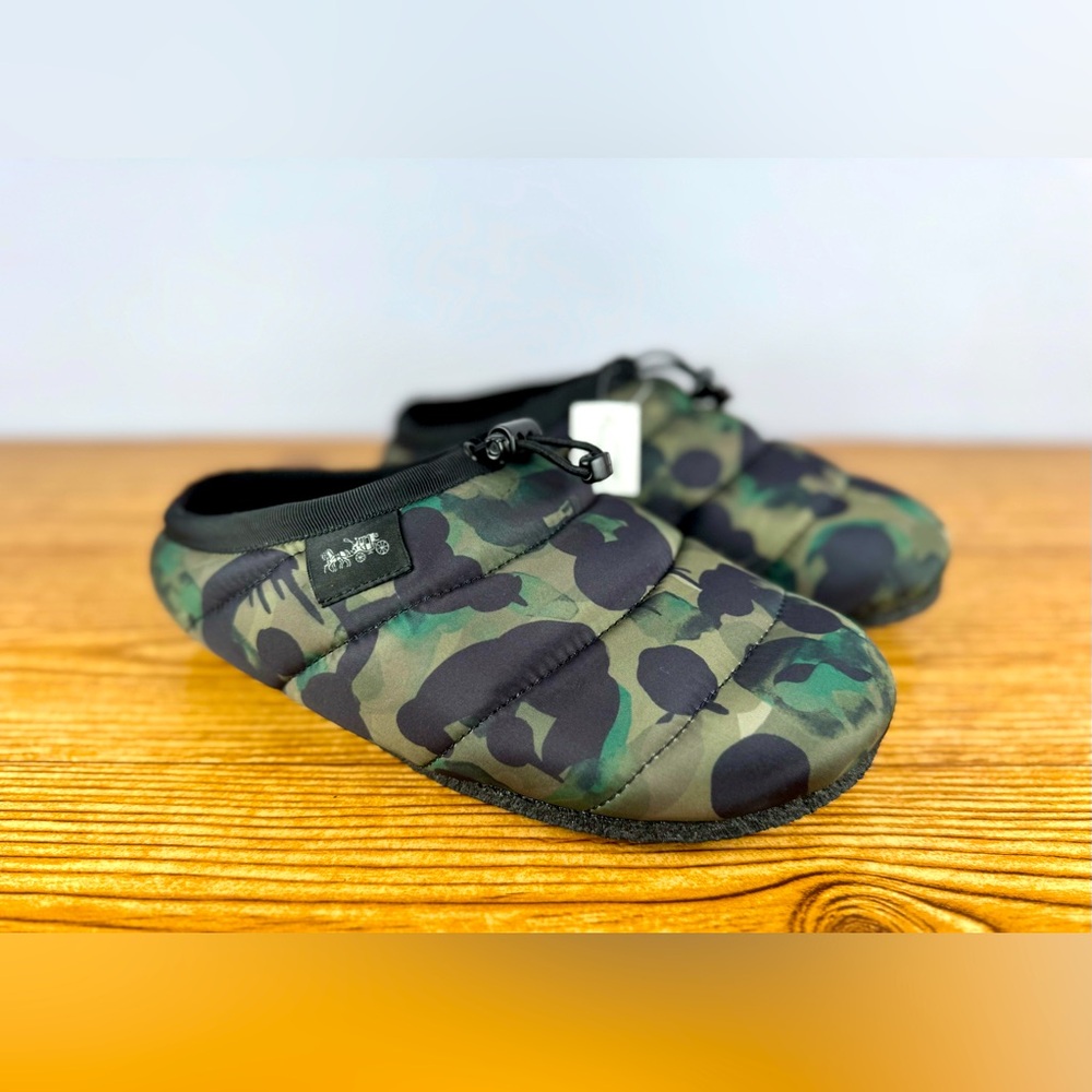 NWT COACH x Baseman 'Wild Beast' Men's Camouflage Print Slippers Shoes Sz US 7D